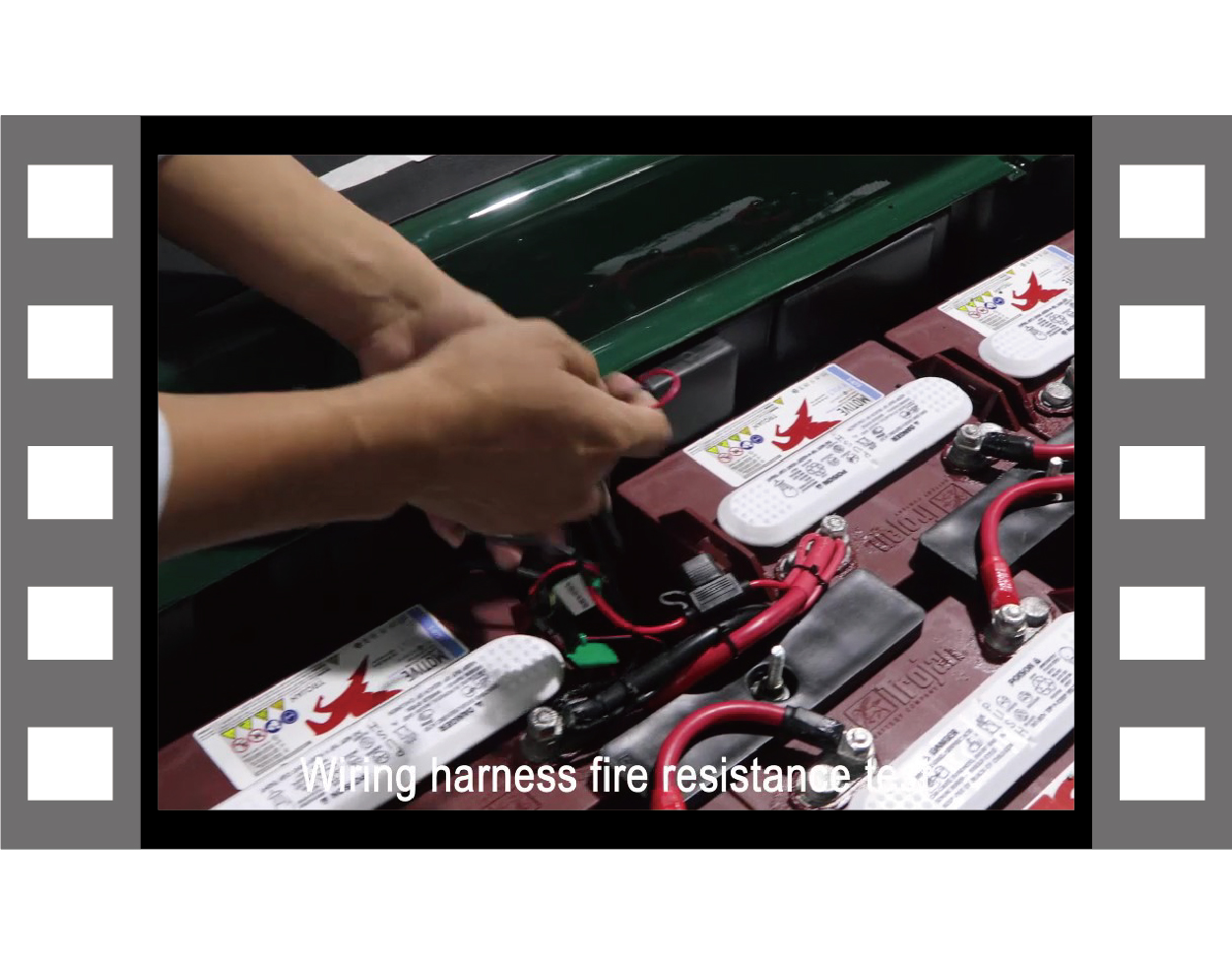 Wiring harness fire resistance test